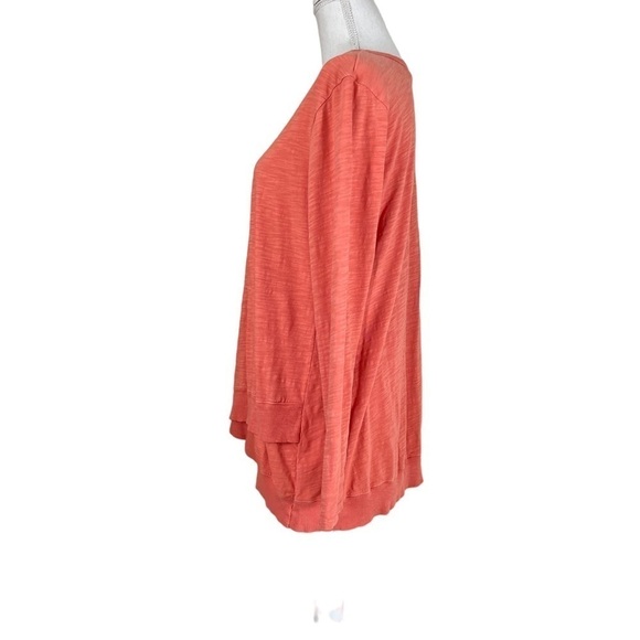 SOFT SURROUNDINGS WOMENS CHALKY ORANGE LONG SLEEVE CASUAL TOP SIZE LARGE - Picture 2 of 8